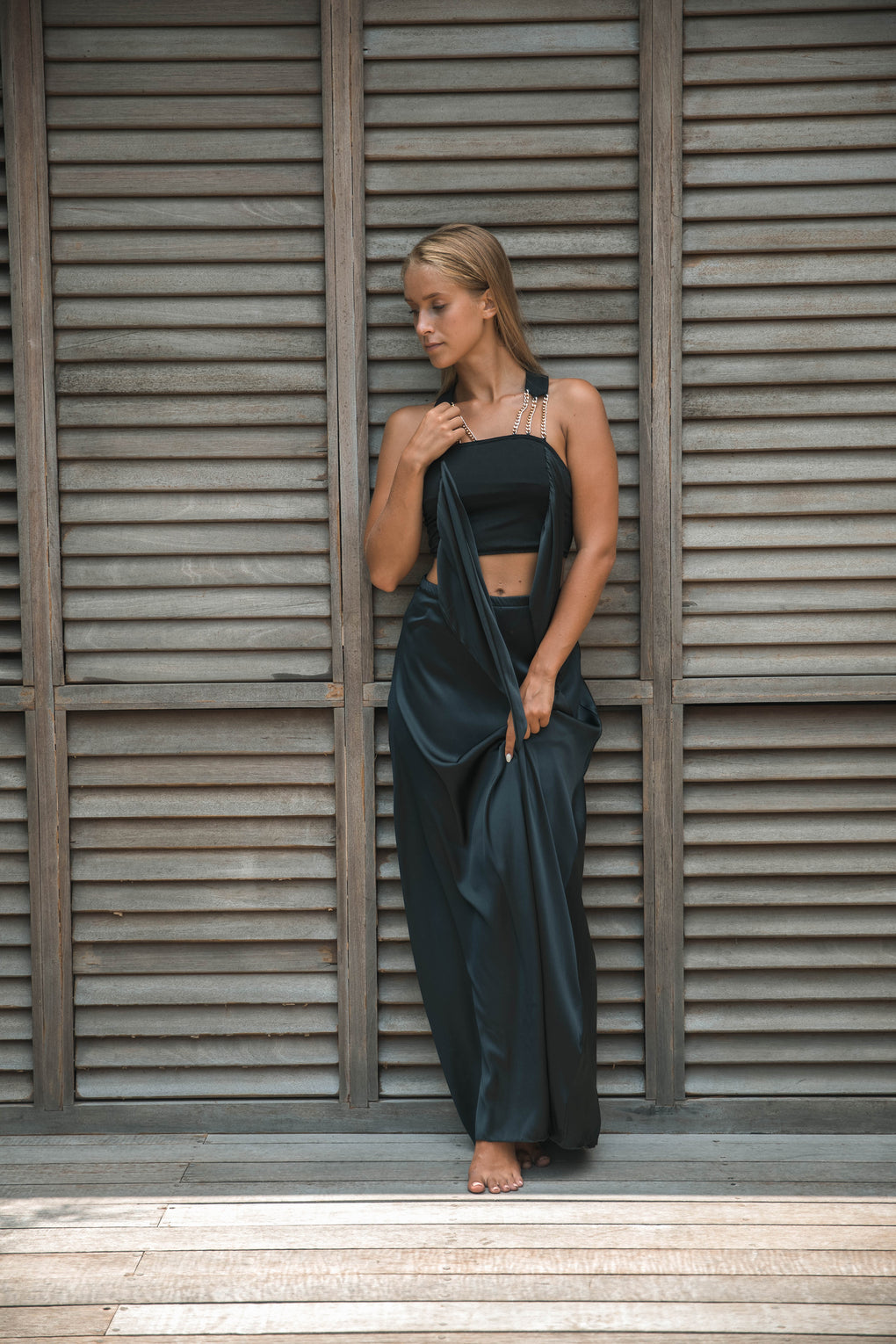 Two-Piece Chain Gown, Silk with Modal Cotton - Hanalei Swan Styles